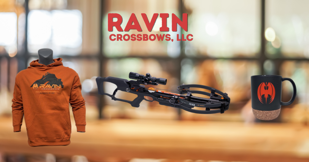 image of a ravin crossbow ravin hoodie and ravin mug